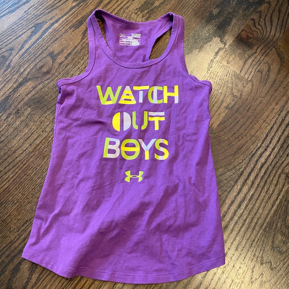 Under Armour fitted tank youth small